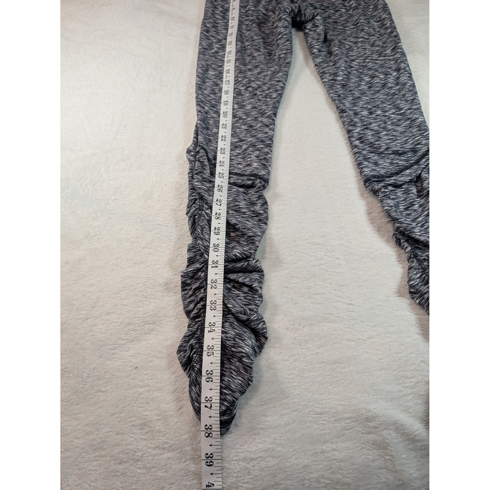 Lululemon Yoga Pants Ruched Leggings Athletic Black Gray Size 6 - Picture 6 of 7